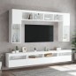 vidaXL TV-Wandschränke mit LED-Leuchten 2 Stk. Weiß 60x30x40 cm vidaXL TV-Wandschränke mit LED-Leuchten 2 Stk. Weiß 60x30x40 cm