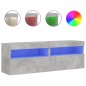vidaXL TV-Wandschränke mit LED-Leuchten 2 Stk. Betongrau 60x30x40 cm vidaXL TV-Wandschränke mit LED-Leuchten 2 Stk. Betongrau 60x30x40 cm