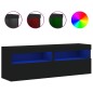 vidaXL TV-Wandschränke mit LED-Leuchten 2 Stk. Schwarz 60x30x40 cm vidaXL TV-Wandschränke mit LED-Leuchten 2 Stk. Schwarz 60x30x40 cm