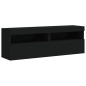 vidaXL TV-Wandschränke mit LED-Leuchten 2 Stk. Schwarz 60x30x40 cm vidaXL TV-Wandschränke mit LED-Leuchten 2 Stk. Schwarz 60x30x40 cm