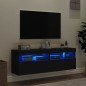 vidaXL TV-Wandschränke mit LED-Leuchten 2 Stk. Schwarz 60x30x40 cm vidaXL TV-Wandschränke mit LED-Leuchten 2 Stk. Schwarz 60x30x40 cm