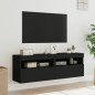 vidaXL TV-Wandschränke mit LED-Leuchten 2 Stk. Schwarz 60x30x40 cm vidaXL TV-Wandschränke mit LED-Leuchten 2 Stk. Schwarz 60x30x40 cm