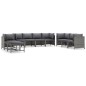vidaXL 10-tlg. Garten-Lounge-Set mit Kissen Poly Rattan Grau vidaXL 10-tlg. Garten-Lounge-Set mit Kissen Poly Rattan Grau