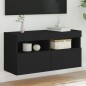 vidaXL TV-Wandschrank mit LED-Leuchten Schwarz 80x30x40 cm vidaXL TV-Wandschrank mit LED-Leuchten Schwarz 80x30x40 cm