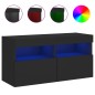 vidaXL TV-Wandschrank mit LED-Leuchten Schwarz 80x30x40 cm vidaXL TV-Wandschrank mit LED-Leuchten Schwarz 80x30x40 cm