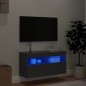 vidaXL TV-Wandschrank mit LED-Leuchten Schwarz 80x30x40 cm vidaXL TV-Wandschrank mit LED-Leuchten Schwarz 80x30x40 cm