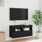 vidaXL TV-Wandschrank mit LED-Leuchten Schwarz 80x30x40 cm vidaXL TV-Wandschrank mit LED-Leuchten Schwarz 80x30x40 cm