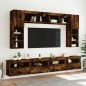 vidaXL TV-Wandschränke mit LED-Leuchten 2 Stk. Räuchereiche 60x30x40cm vidaXL TV-Wandschränke mit LED-Leuchten 2 Stk. Räuchereiche 60x30x40cm