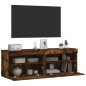 vidaXL TV-Wandschränke mit LED-Leuchten 2 Stk. Räuchereiche 60x30x40cm vidaXL TV-Wandschränke mit LED-Leuchten 2 Stk. Räuchereiche 60x30x40cm