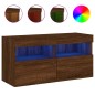 vidaXL TV-Wandschrank mit LED-Leuchten Braun Eichen-Optik 80x30x40 cm vidaXL TV-Wandschrank mit LED-Leuchten Braun Eichen-Optik 80x30x40 cm