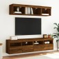 vidaXL TV-Wandschrank mit LED-Leuchten Braun Eichen-Optik 80x30x40 cm vidaXL TV-Wandschrank mit LED-Leuchten Braun Eichen-Optik 80x30x40 cm