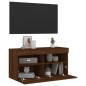 vidaXL TV-Wandschrank mit LED-Leuchten Braun Eichen-Optik 80x30x40 cm vidaXL TV-Wandschrank mit LED-Leuchten Braun Eichen-Optik 80x30x40 cm