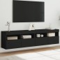 vidaXL TV-Wandschränke mit LED-Leuchten 2 Stk. Schwarz 80x30x40 cm vidaXL TV-Wandschränke mit LED-Leuchten 2 Stk. Schwarz 80x30x40 cm