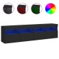 vidaXL TV-Wandschränke mit LED-Leuchten 2 Stk. Schwarz 80x30x40 cm vidaXL TV-Wandschränke mit LED-Leuchten 2 Stk. Schwarz 80x30x40 cm