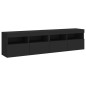 vidaXL TV-Wandschränke mit LED-Leuchten 2 Stk. Schwarz 80x30x40 cm vidaXL TV-Wandschränke mit LED-Leuchten 2 Stk. Schwarz 80x30x40 cm