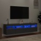 vidaXL TV-Wandschränke mit LED-Leuchten 2 Stk. Schwarz 80x30x40 cm vidaXL TV-Wandschränke mit LED-Leuchten 2 Stk. Schwarz 80x30x40 cm
