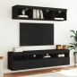vidaXL TV-Wandschränke mit LED-Leuchten 2 Stk. Schwarz 80x30x40 cm vidaXL TV-Wandschränke mit LED-Leuchten 2 Stk. Schwarz 80x30x40 cm