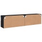 vidaXL TV-Wandschränke mit LED-Leuchten 2 Stk. Schwarz 80x30x40 cm vidaXL TV-Wandschränke mit LED-Leuchten 2 Stk. Schwarz 80x30x40 cm