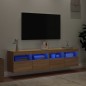 vidaXL TV-Wandschränke mit LED-Leuchten 2 Stk. Sonoma-Eiche 80x30x40cm vidaXL TV-Wandschränke mit LED-Leuchten 2 Stk. Sonoma-Eiche 80x30x40cm