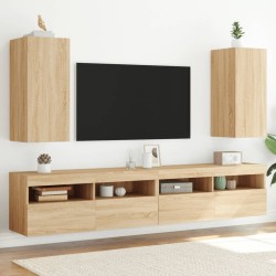 vidaXL TV-Wandschränke mit LED-Leuchten 2 Stk. Sonoma-Eiche