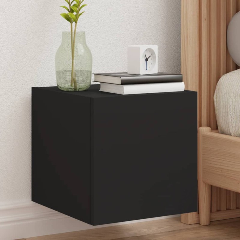 vidaXL TV-Wandschränke mit LED-Leuchten 2 Stk. Schwarz 30,5x35x30 cm vidaXL TV-Wandschränke mit LED-Leuchten 2 Stk. Schwarz 30,5x35x30 cm