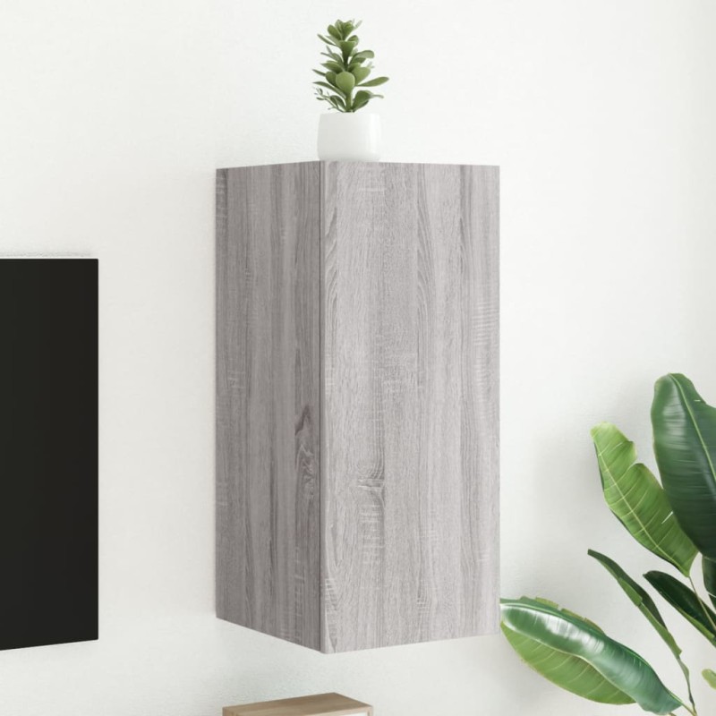 vidaXL TV-Wandschrank mit LED-Leuchten Grau Sonoma 30,5x35x70 cm vidaXL TV-Wandschrank mit LED-Leuchten Grau Sonoma 30,5x35x70 cm