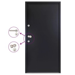 Haustür Aluminium Anthrazit 100x200 cm