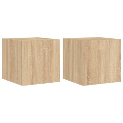 vidaXL TV-Wandschränke mit LED-Leuchten 2 Stk. Sonoma-Eiche
