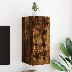vidaXL TV-Wandschrank mit LED-Leuchten Räuchereiche 30,5x35x70 cm