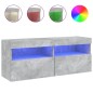 vidaXL TV-Wandschrank mit LED-Leuchten Betongrau 100x30x40 cm vidaXL TV-Wandschrank mit LED-Leuchten Betongrau 100x30x40 cm