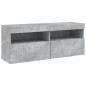 vidaXL TV-Wandschrank mit LED-Leuchten Betongrau 100x30x40 cm vidaXL TV-Wandschrank mit LED-Leuchten Betongrau 100x30x40 cm