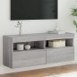vidaXL TV-Wandschrank mit LED-Leuchten Grau Sonoma 100x30x40 cm vidaXL TV-Wandschrank mit LED-Leuchten Grau Sonoma 100x30x40 cm