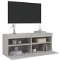 vidaXL TV-Wandschrank mit LED-Leuchten Grau Sonoma 100x30x40 cm vidaXL TV-Wandschrank mit LED-Leuchten Grau Sonoma 100x30x40 cm