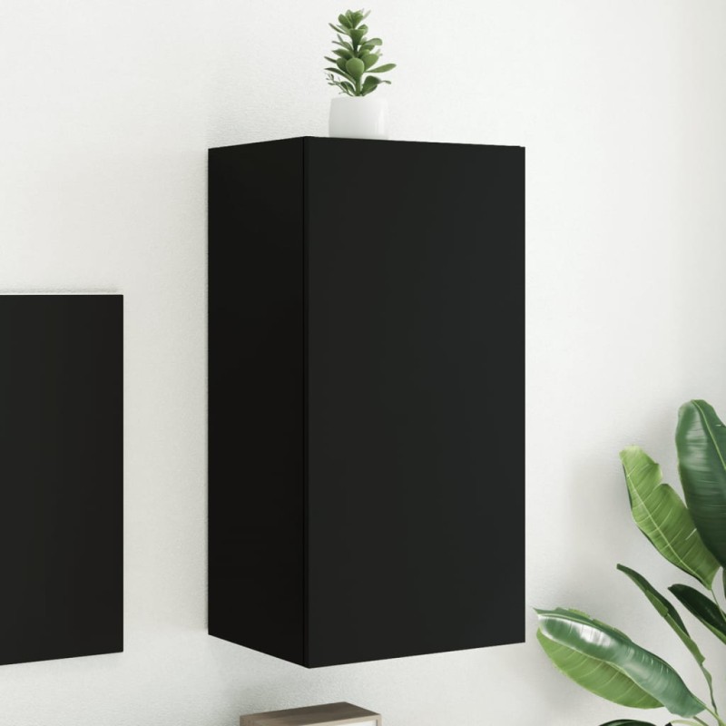 vidaXL TV-Wandschrank mit LED-Leuchten Schwarz 40,5x35x80 cm vidaXL TV-Wandschrank mit LED-Leuchten Schwarz 40,5x35x80 cm
