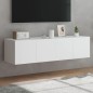 vidaXL TV-Wandschränke mit LED-Leuchten 2 Stk. Weiß 60x35x31 cm vidaXL TV-Wandschränke mit LED-Leuchten 2 Stk. Weiß 60x35x31 cm