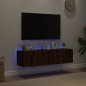 vidaXL TV-Wandschränke mit LED-Leuchten 2 Stk. Braun Eichen-Optik vidaXL TV-Wandschränke mit LED-Leuchten 2 Stk. Braun Eichen-Optik