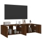vidaXL TV-Wandschränke mit LED-Leuchten 2 Stk. Braun Eichen-Optik vidaXL TV-Wandschränke mit LED-Leuchten 2 Stk. Braun Eichen-Optik