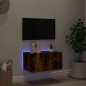 vidaXL TV-Wandschrank mit LED-Leuchten Räuchereiche 60x35x31 cm vidaXL TV-Wandschrank mit LED-Leuchten Räuchereiche 60x35x31 cm