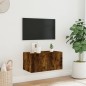 vidaXL TV-Wandschrank mit LED-Leuchten Räuchereiche 60x35x31 cm vidaXL TV-Wandschrank mit LED-Leuchten Räuchereiche 60x35x31 cm