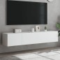 vidaXL TV-Wandschränke mit LED-Leuchten 2 Stk. Weiß 80x35x31 cm vidaXL TV-Wandschränke mit LED-Leuchten 2 Stk. Weiß 80x35x31 cm