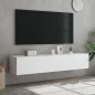 vidaXL TV-Wandschränke mit LED-Leuchten 2 Stk. Weiß 80x35x31 cm vidaXL TV-Wandschränke mit LED-Leuchten 2 Stk. Weiß 80x35x31 cm