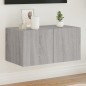 vidaXL TV-Wandschrank mit LED-Leuchten Grau Sonoma 60x35x31 cm vidaXL TV-Wandschrank mit LED-Leuchten Grau Sonoma 60x35x31 cm