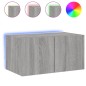vidaXL TV-Wandschrank mit LED-Leuchten Grau Sonoma 60x35x31 cm vidaXL TV-Wandschrank mit LED-Leuchten Grau Sonoma 60x35x31 cm