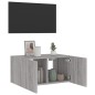 vidaXL TV-Wandschrank mit LED-Leuchten Grau Sonoma 60x35x31 cm vidaXL TV-Wandschrank mit LED-Leuchten Grau Sonoma 60x35x31 cm