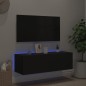 vidaXL TV-Wandschrank mit LED-Leuchten Schwarz 100x35x31 cm vidaXL TV-Wandschrank mit LED-Leuchten Schwarz 100x35x31 cm