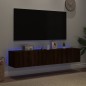 vidaXL TV-Wandschränke mit LED-Leuchten 2 Stk. Braun Eichen-Optik vidaXL TV-Wandschränke mit LED-Leuchten 2 Stk. Braun Eichen-Optik