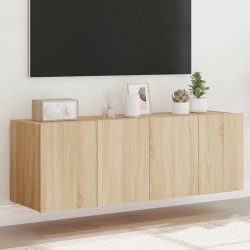 vidaXL TV-Wandschränke mit LED-Leuchten 2 Stk. Sonoma-Eiche 60x35x41cm