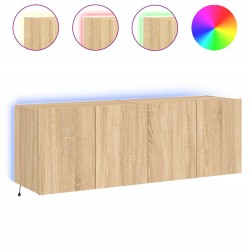 vidaXL TV-Wandschränke mit LED-Leuchten 2 Stk. Sonoma-Eiche 60x35x41cm