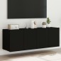 vidaXL TV-Wandschränke mit LED-Leuchten 2 Stk. Schwarz 60x35x41 cm vidaXL TV-Wandschränke mit LED-Leuchten 2 Stk. Schwarz 60x35x41 cm