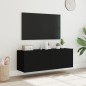 vidaXL TV-Wandschränke mit LED-Leuchten 2 Stk. Schwarz 60x35x41 cm vidaXL TV-Wandschränke mit LED-Leuchten 2 Stk. Schwarz 60x35x41 cm